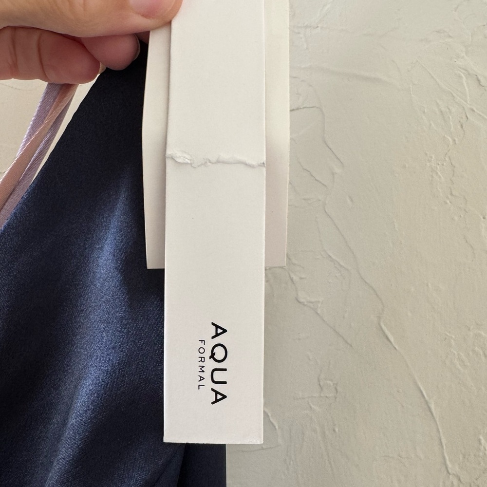 NWT Aqua Lace-up Gown (navy/blush) - Picture 6 of 9